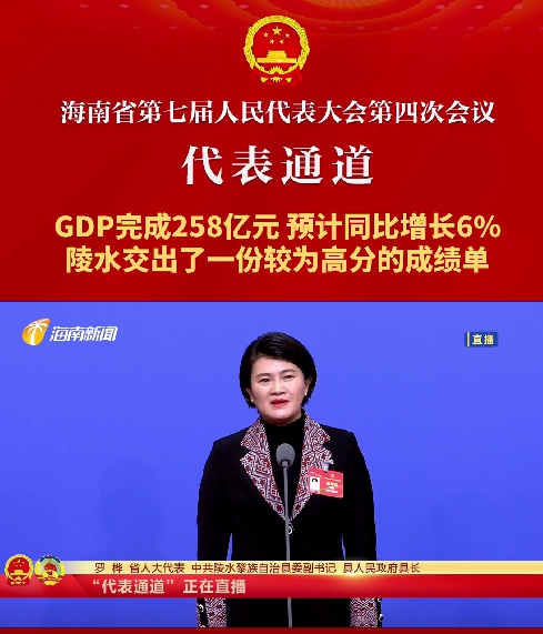 代表通道丨海南省人大代表罗桦：gdp完成258亿元，预计同比增长6%，陵水交出了一份较为高分的成绩单