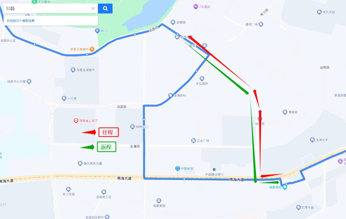 11月1日起海口53路公交线路有变化