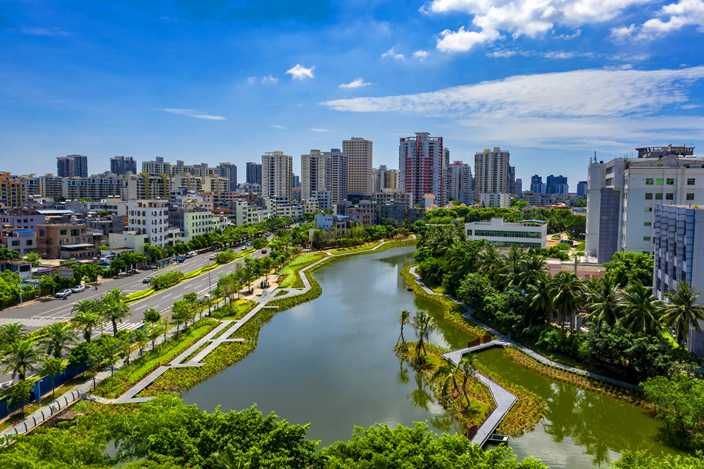 海口市鸭尾溪公园重焕新颜。海口市治水办供图