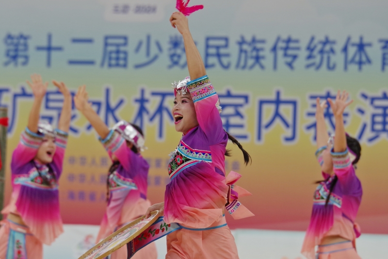 贵州代表队《打手毽》。实习生 沙川涛摄